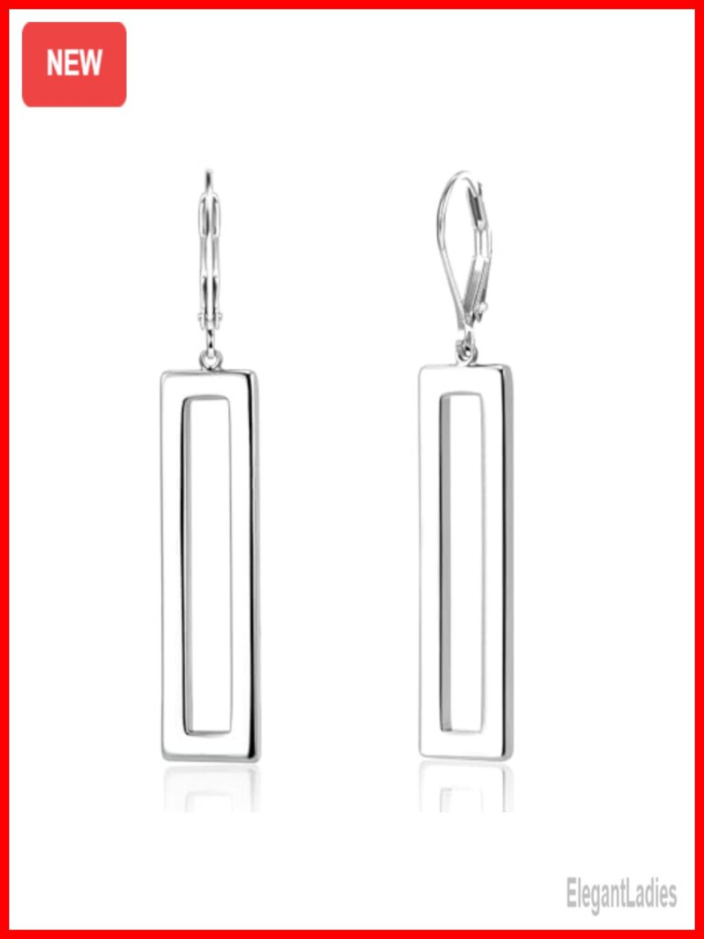 Minimalist Bar Dangle Earrings 925 Sterling Silver Leverback Drop